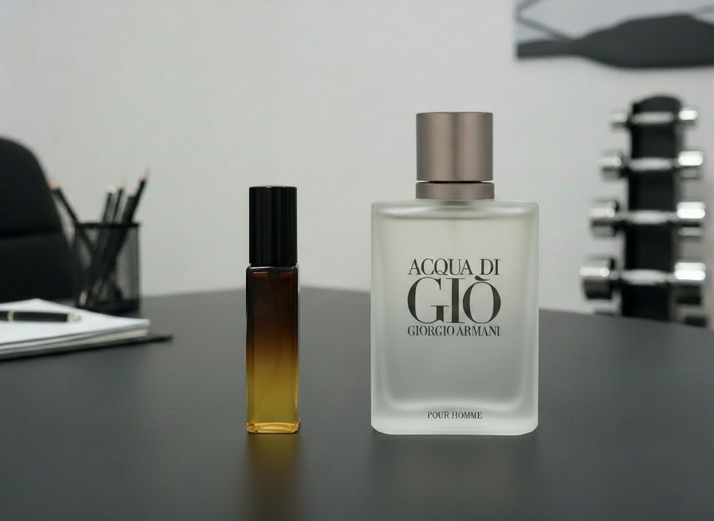 Acqua di Giò with amber bottle