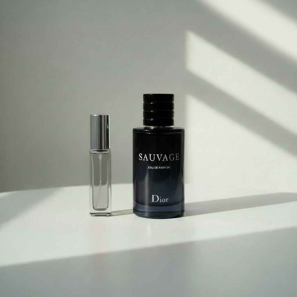 Grey bottle with Dior Sauvage