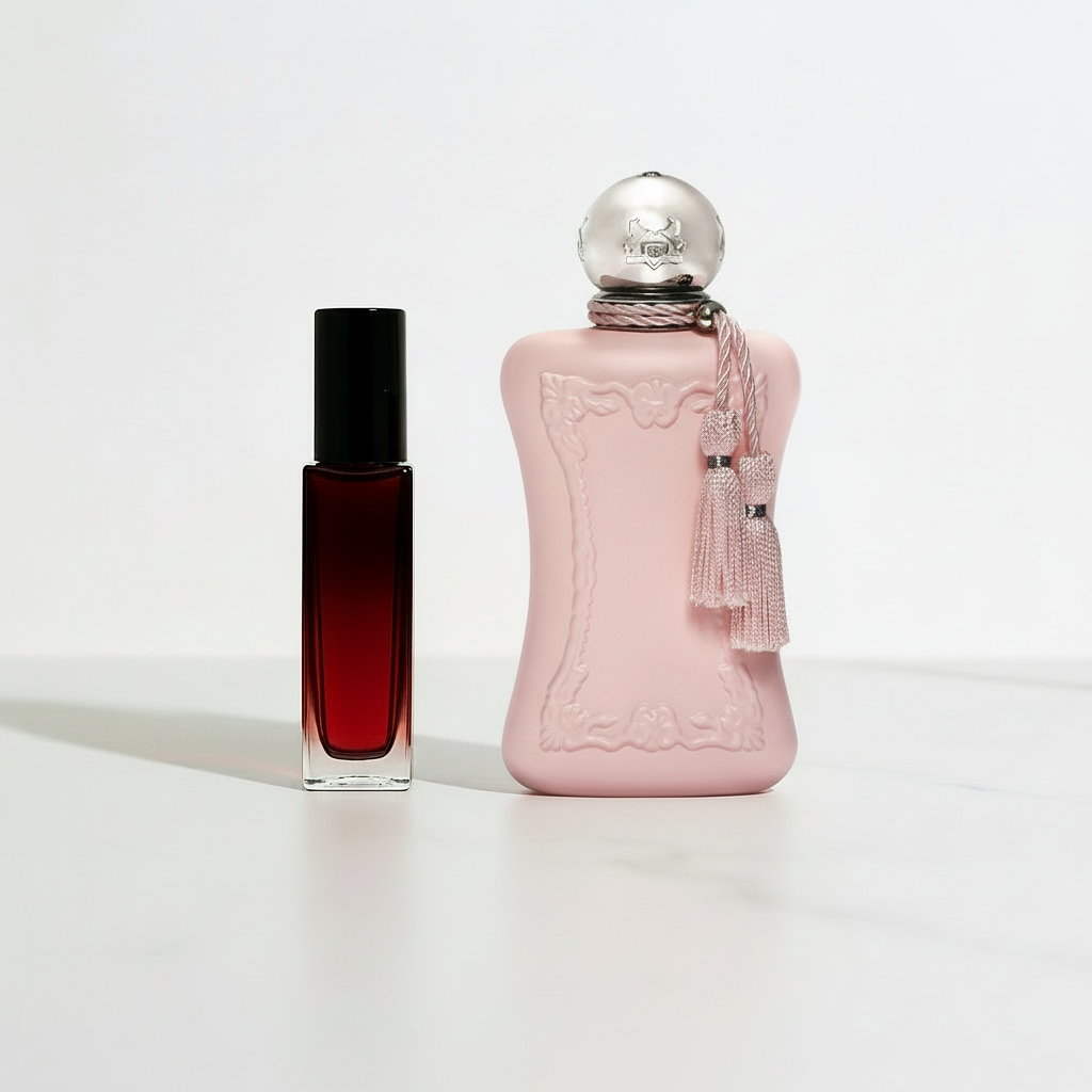 Parfums de Marly Delina with red gradient sample vial